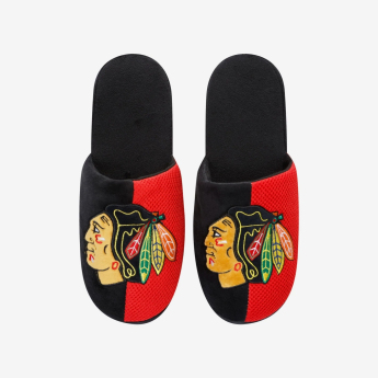 Chicago Blackhawks kapcie męskie Logo Staycation Slipper