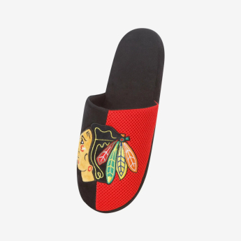 Chicago Blackhawks kapcie męskie Logo Staycation Slipper