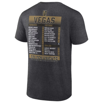 Vegas Golden Knights koszulka męska 2023 Stanley Cup Champions Roster Heather Charcoal