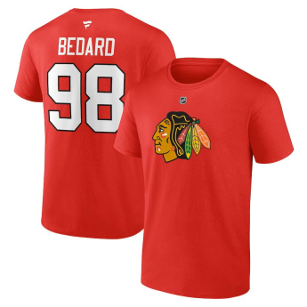 Chicago Blackhawks koszulka męska Connor Bedard #98 Draft 2023 Stack Logo Name & Number Red