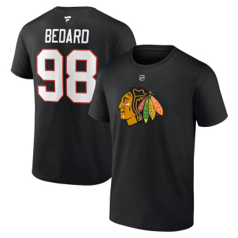 Chicago Blackhawks koszulka męska Connor Bedard #98 Draft 2023 Stack Logo Name & Number Black