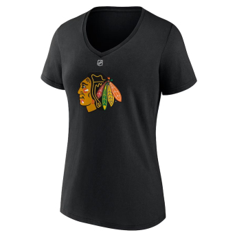 Chicago Blackhawks koszulka damska Connor Bedard #98 Draft 2023 Stack Logo Name & Number V-Neck Black