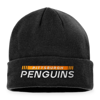 Pittsburgh Penguins czapka zimowa Authentic Pro Game & Train Cuffed Knit Black