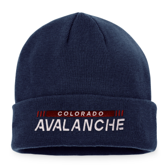 Colorado Avalanche czapka zimowa Authentic Pro Game & Train Cuffed Knit Athletic Navy