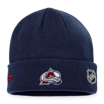 Colorado Avalanche czapka zimowa Authentic Pro Game & Train Cuffed Knit Athletic Navy