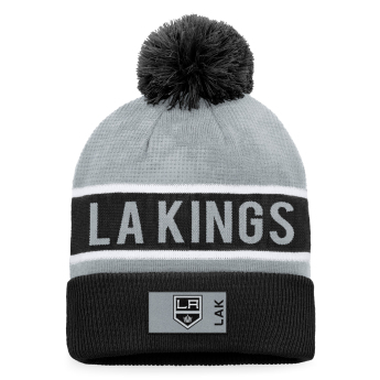 Los Angeles Kings czapka zimowa Authentic Pro Game & Train Cuffed Pom Knit Black-Stone Gray