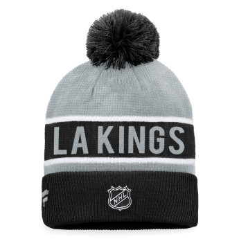 Los Angeles Kings czapka zimowa Authentic Pro Game & Train Cuffed Pom Knit Black-Stone Gray