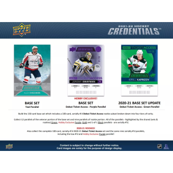NHL pudełka karty hokejowe NHL 2021-22 Upper Deck Credentials Hobby Box