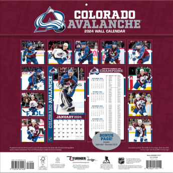 Colorado Avalanche kalendarz 2024 Wall Calendar