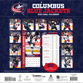 Columbus Blue Jackets kalendarz 2024 Wall Calendar