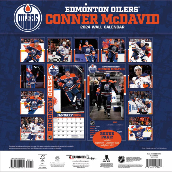 Edmonton Oilers kalendarz Connor McDavid #97 2024 Wall Calendar