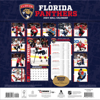 Florida Panthers kalendarz 2024 Wall Calendar