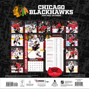 Chicago Blackhawks kalendarz 2024 Wall Calendar