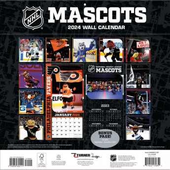 NHL produkty kalendarz NHL Mascots 2024 Wall Calendar