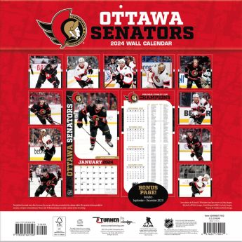 Ottawa Senators kalendarz 2024 Wall Calendar