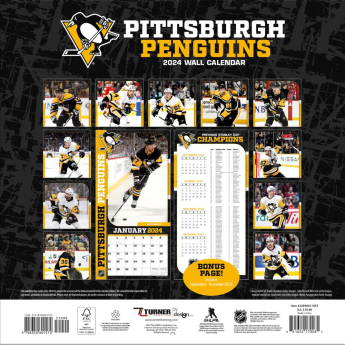 Pittsburgh Penguins kalendarz 2024 Wall Calendar