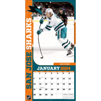 San Jose Sharks kalendarz 2024 Wall Calendar