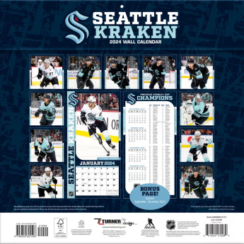 Seattle Kraken kalendarz 2024 Wall Calendar