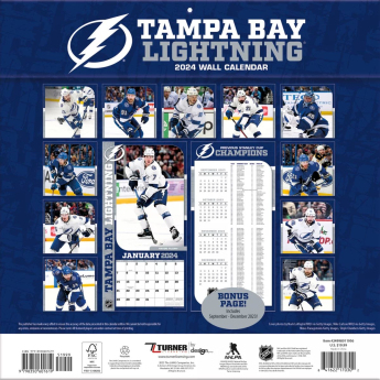 Tampa Bay Lightning kalendarz 2024 Wall Calendar