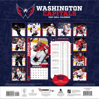 Washington Capitals kalendarz 2024 Wall Calendar