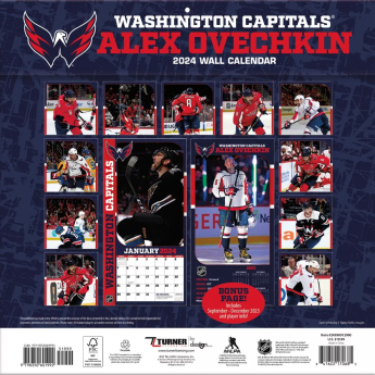 Washington Capitals kalendarz Alexander Ovechkin #8 2024 Wall Calendar