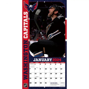 Washington Capitals kalendarz Alexander Ovechkin #8 2024 Wall Calendar