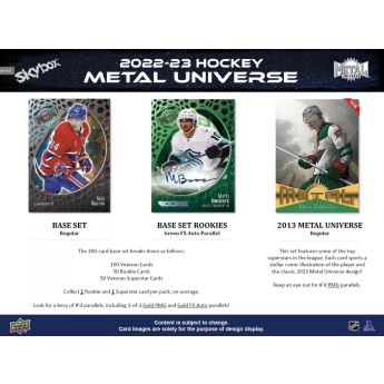 NHL pudełka karty hokejowe NHL 2022-23 Upper Deck Skybox Metal Universe Hobby Box