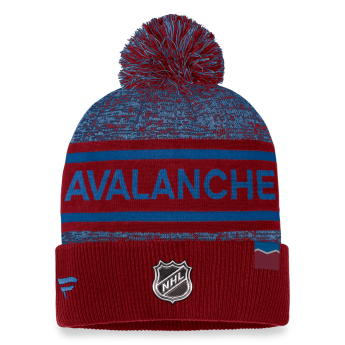 Colorado Avalanche czapka zimowa Authentic Pro Rink Heathered Cuffed Pom Knit