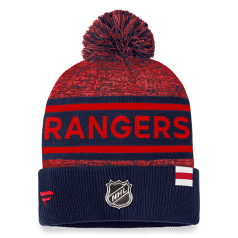 New York Rangers czapka zimowa Authentic Pro Rink Heathered Cuffed Pom Knit