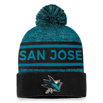 San Jose Sharks czapka zimowa Authentic Pro Rink Heathered Cuffed Pom Knit