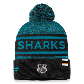 San Jose Sharks czapka zimowa Authentic Pro Rink Heathered Cuffed Pom Knit