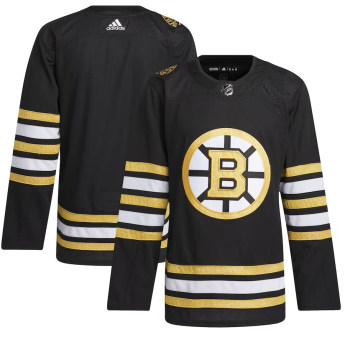 Boston Bruins hokejowa koszulka meczowa adidas Black 100th Anniversary Primegreen Authentic Jersey