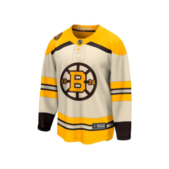 Boston Bruins dziecięca koszulka meczowa Cream 100th Anniversary Replica Jersey