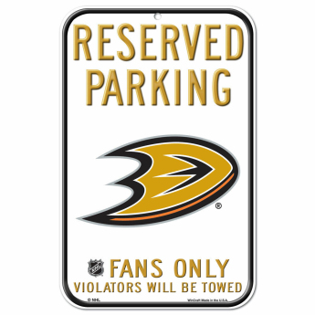 Anaheim Ducks tablica na ścianę Reserved Parking Sign