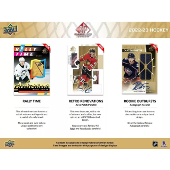 NHL pudełka karty hokejowe NHL 2022-23 Upper Deck SP Game Used Hobby Box