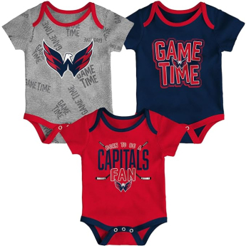 Washington Capitals body niemowlęce 3-pack Game Time S/S Creeper Set - Newborn