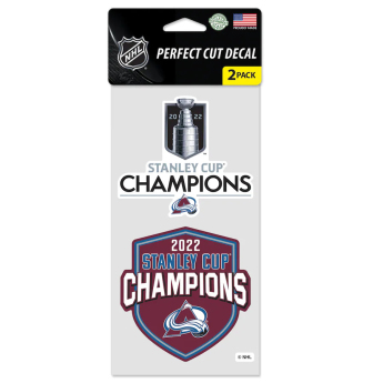 Colorado Avalanche naklejka 2022 Stanley Cup Champions 4 x 8 Perfect-Cut Decal 2-Pack