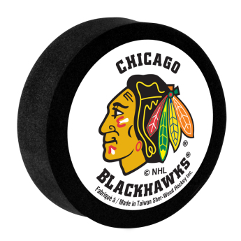 Chicago Blackhawks krążek do hokeja z pianki white Sher-Wood