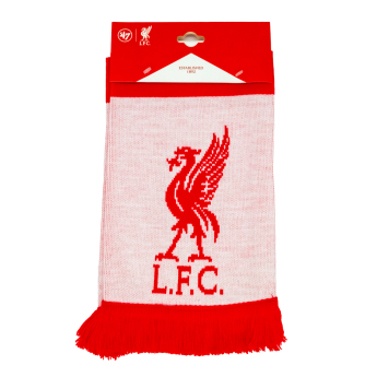 Liverpool szalik zimowy Bar Scarf with red fringe