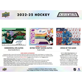 NHL pudełka karty hokejowe NHL 2022-23 Upper Deck Credentials Hobby Box
