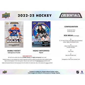 NHL pudełka karty hokejowe NHL 2022-23 Upper Deck Credentials Hobby Box