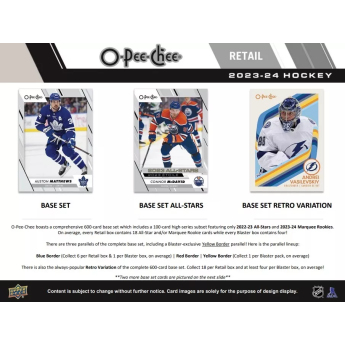 NHL pudełka karty hokejowe NHL 2023-24 Upper Deck O-Pee-Chee Blaster Box