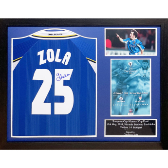 Słynni piłkarze koszulka w antyramie Chelsea FC 1998 Zola Signed Shirt (Framed)