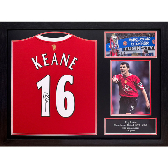 Słynni piłkarze koszulka w antyramie Manchester United FC 2020-2022 Keane Signed Shirt (Framed)