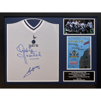 Słynni piłkarze koszulka w antyramie Tottenham Hotspur FC 1981 Ardiles & Villa Signed Shirts (Dual Framed)