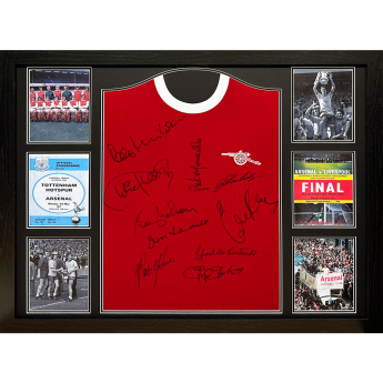 Słynni piłkarze koszulka w antyramie Arsenal FC 1971 Double Winners Signed Shirt (Framed) red