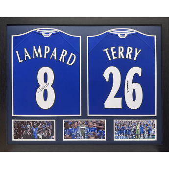 Słynni piłkarze koszulki w ramkach Chelsea FC 2000 Lampard & Terry Signed Shirts (Dual Framed)