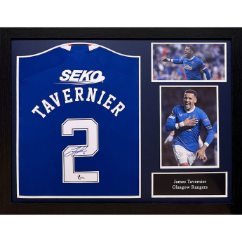 Słynni piłkarze koszulka w antyramie Rangers FC 2022-2023 Tavernier Signed Shirt (Framed)