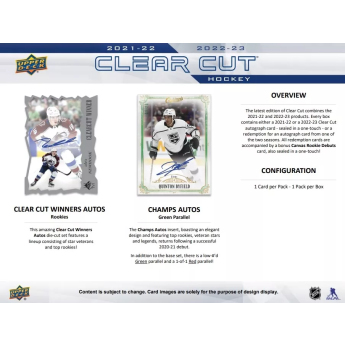 NHL pudełka karty hokejowe NHL 2022-23 Upper Deck Clear Cut Hobby Box