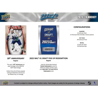 NHL pudełka karty hokejowe NHL 2023-24 Upper Deck MVP Hockey Blaster Box